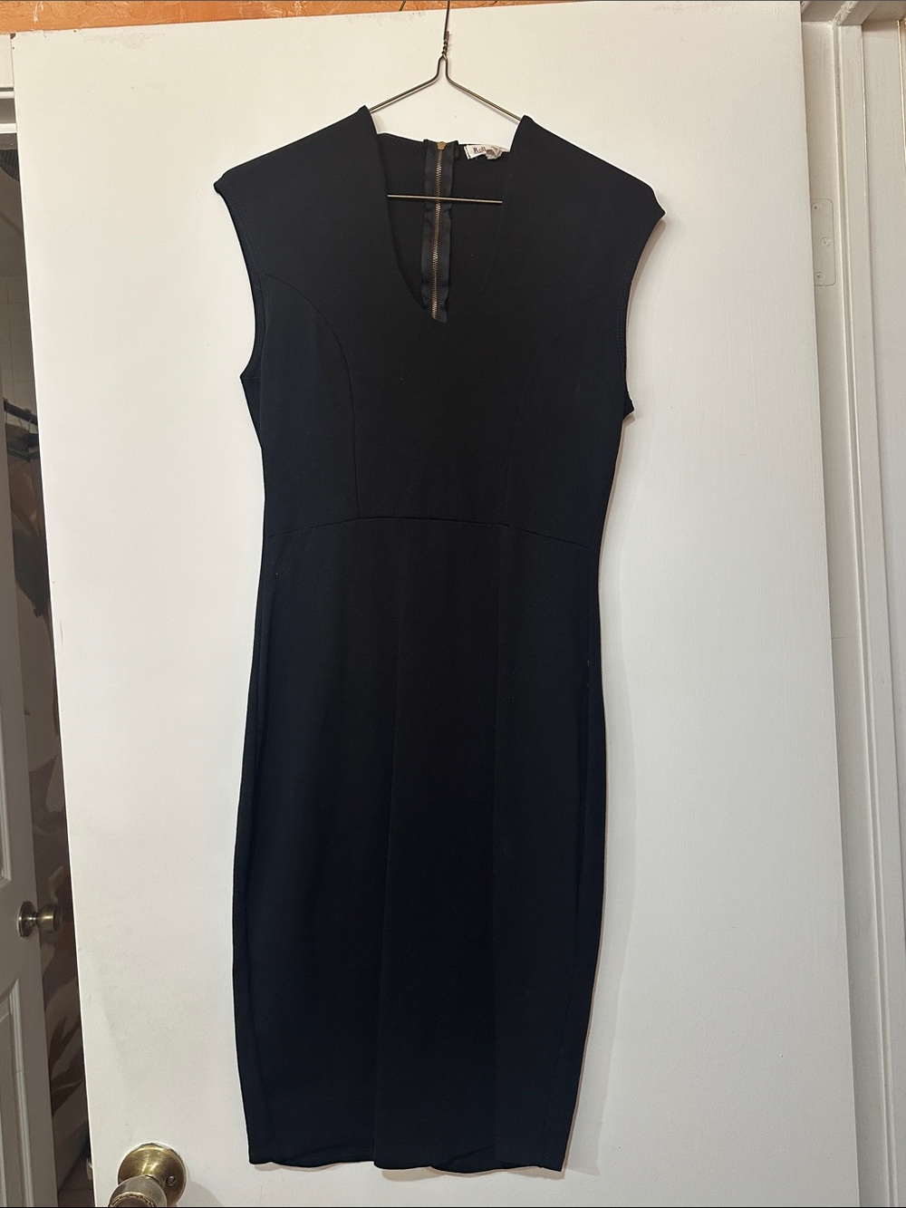 Classic Black Cap-Sleeve Sheath Dress
